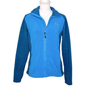 Womens The North Face Khumbu Full Zip Fleece Jacket Blue Tones Pockets Sz Medium